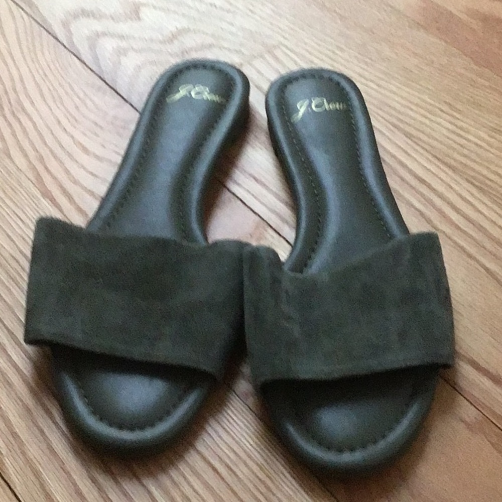 J. Crew Cora Women's Suede Slide Sandals - Olive 8.5